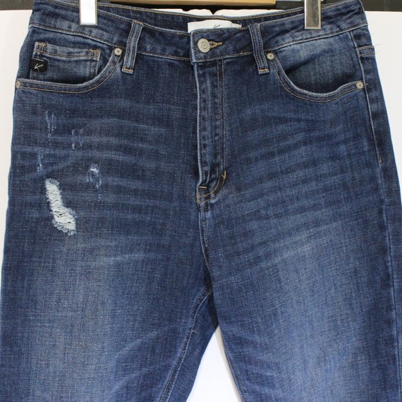KANCAN Estilio Distressed Denim Blue Jeans Blue Knee Holes High Waist Size 30 - Picture 8 of 14